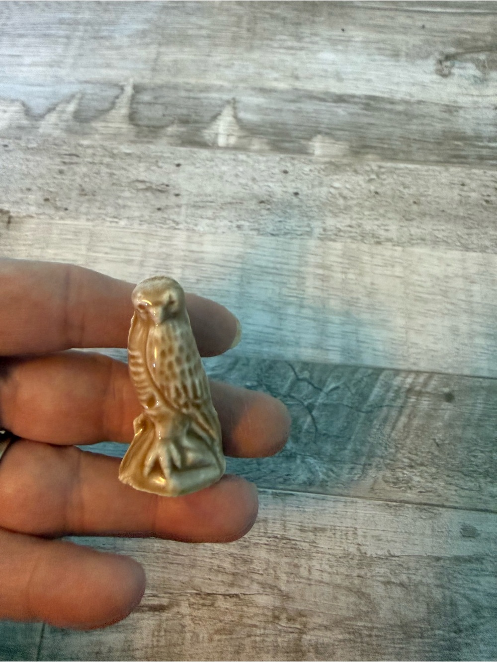 Small Ceramic Owl Figurine - Beige